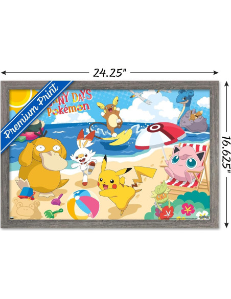 Póster enmarcado Trends International Pokémon Fiesta Playa 57x37cm Póster enmarcado Trends International Pokémon Fiesta Playa 57x37cm