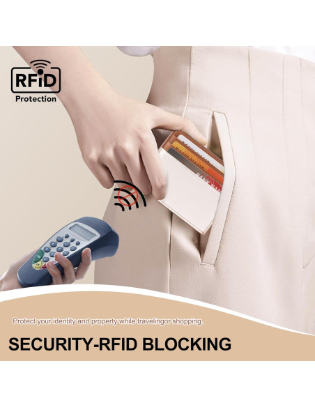 Cartera Porta Tarjetas Slim YIIJAY con Bloqueo RFID Beige/Brown Cartera Porta Tarjetas Slim YIIJAY con Bloqueo RFID Beige/Brown