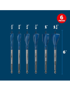 Juego de Brocas para Madera Bosch NS5006 - 6 Piezas con Punta Roscada 2