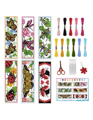 Kit de Bordado INFUNLY 6 Piezas Mariposas Insectos DIY