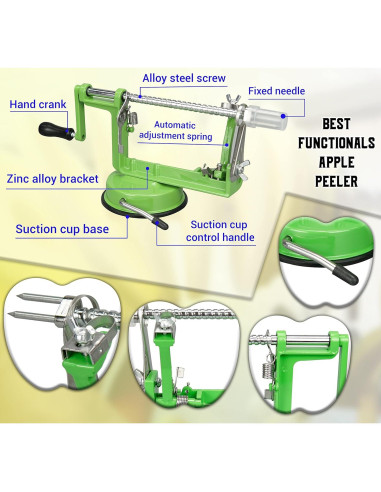 Peladora de Manzanas ARSUK 3 en 1 Manual con Cuchilla Ajustable