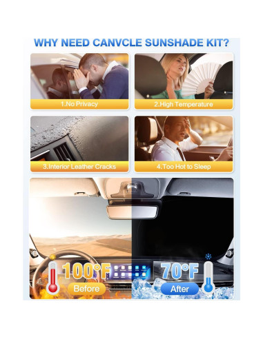 Protector Solar Canvcle para Parabrisas Toyota RAV4 2019-2025 8 Piezas