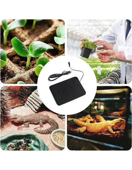 Alfombrilla Térmica para Plantas USB 22x15cm 8.5W Impermeable Alfombrilla Térmica para Plantas USB 22x15cm 8.5W Impermeable