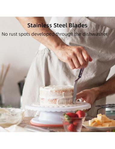 Juego de espátulas para decorar pasteles LEGERM 15-25 cm acero inoxidable