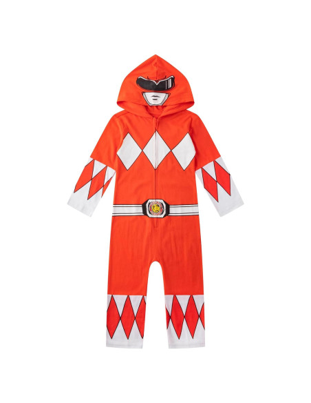 Overol con Capucha Power Rangers Rojo para Niños 2T-7 Overol con Capucha Power Rangers Rojo para Niños 2T-7