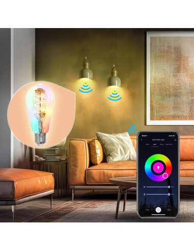 Bombillas LED Inteligentes MOES ST64 WiFi 2 Paquete RGB 5W