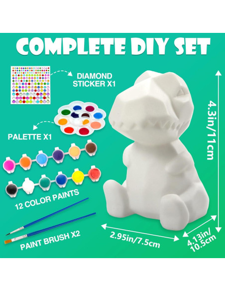 Kit de Pintura Lámpara Dinosaurio AluAbi - Manualidades Niños 4-12 Kit de Pintura Lámpara Dinosaurio AluAbi - Manualidades Niños 4-12