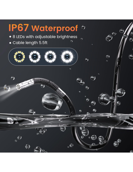 Cámara Borescopio Articulada TGJOR 4.3" HD 1080P IP67 Cámara Borescopio Articulada TGJOR 4.3" HD 1080P IP67