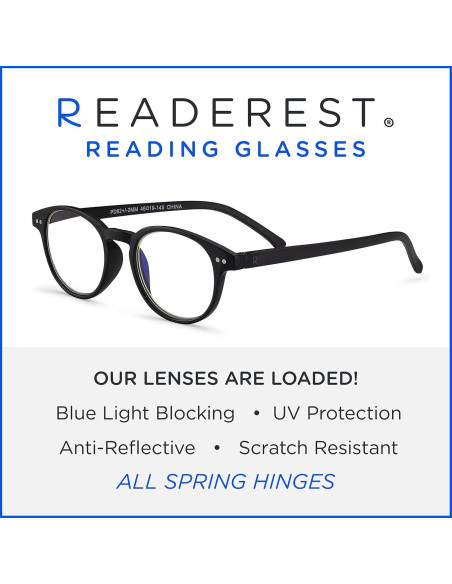 Gafas de lectura Readerest negras con luz azul 0.0x Gafas de lectura Readerest negras con luz azul 0.0x