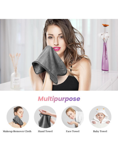 Paquete de 8 Toallas Desmaquillantes HealAge Microfibra 33x18cm