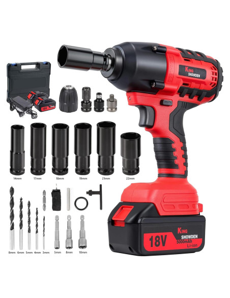 Llave de impacto inalámbrica Drytuns 18V 1500Nm 4 en 1 Llave de impacto inalámbrica Drytuns 18V 1500Nm 4 en 1