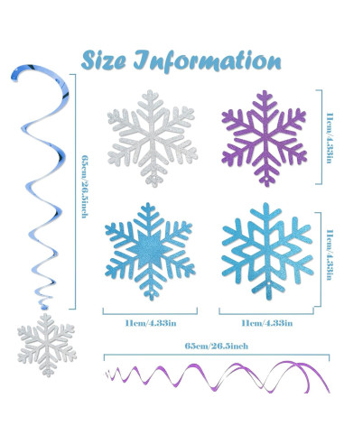 Decoraciones Colgantes de Copos de Nieve JIVELER 30 Piezas