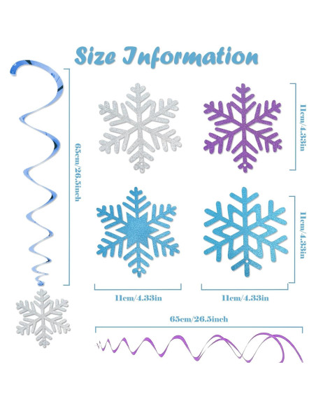 Decoraciones Colgantes de Copos de Nieve JIVELER 30 Piezas Decoraciones Colgantes de Copos de Nieve JIVELER 30 Piezas