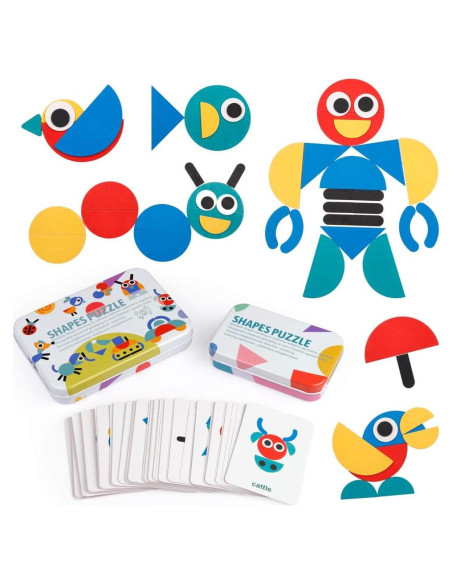 Bloques de Madera Coogam - Juego de Rompecabezas Montessori 36 Piezas Bloques de Madera Coogam - Juego de Rompecabezas Montessori 36 Piezas