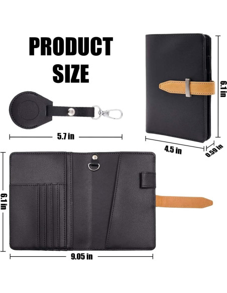 Funda para Pasaporte con Bloqueo RFID y Soporte AirTag - Negro Funda para Pasaporte con Bloqueo RFID y Soporte AirTag - Negro