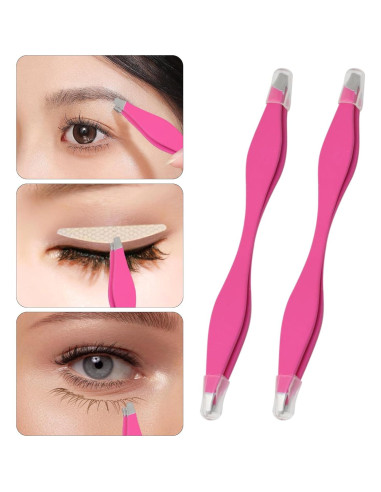 Juego de Pinzas de Cejas Yueton 2 Piezas Acero Inoxidable