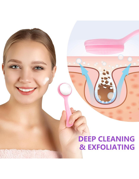 Cepillo Facial de Silicona HINZIC Rosa Exfoliador 13x4.1cm Cepillo Facial de Silicona HINZIC Rosa Exfoliador 13x4.1cm