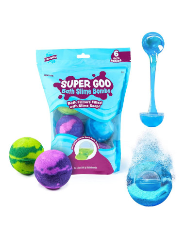 Bombas de Baño Super Goo con Sorpresa - 6 Piezas No Tóxicas