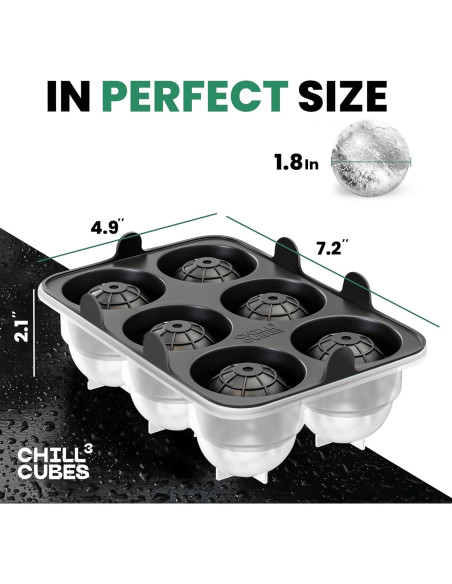 Bandejas de Hielo Redondas CHILLÓCUBES - Set de 2, 12 Esferas Bandejas de Hielo Redondas CHILLÓCUBES - Set de 2, 12 Esferas