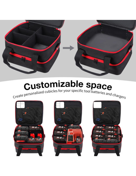 Caja de Almacenamiento para Baterías Milwaukee M12 M18 18V 20V Caja de Almacenamiento para Baterías Milwaukee M12 M18 18V 20V