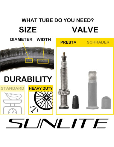 Tubo de Válvula Presta Sunlite 27.5" x 2.10-2.35, 48mm