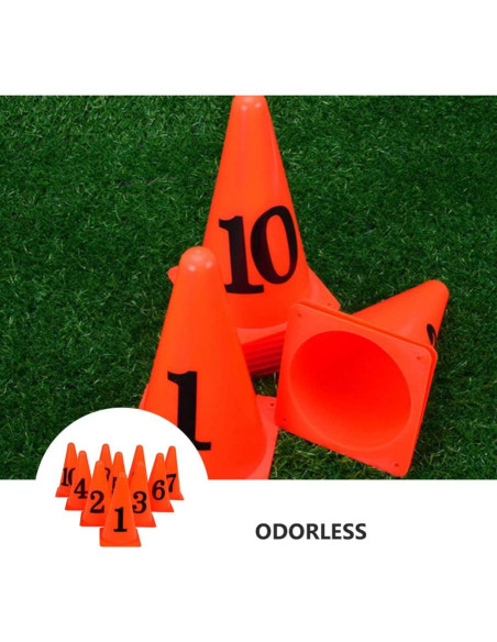 Conos de Entrenamiento BESPORTBLE 10PCS Naranja 13.5cm Conos de Entrenamiento BESPORTBLE 10PCS Naranja 13.5cm
