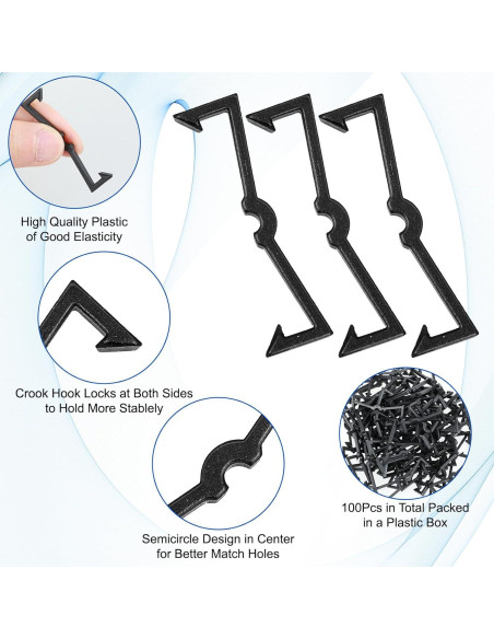 Clips de Tablero de Clavos Teaaha 100PCS Negro 5.08x1.35cm Clips de Tablero de Clavos Teaaha 100PCS Negro 5.08x1.35cm