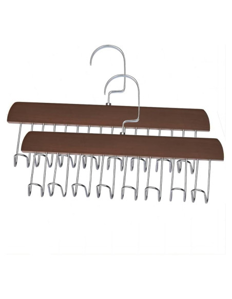 Perchero de Cinturones AIWIWH 2 Pack 16 Ganchos Marrón Perchero de Cinturones AIWIWH 2 Pack 16 Ganchos Marrón