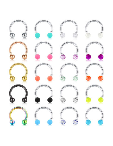 Aros de Septum Mayhoop Acero Inoxidable 16G 8mm 20Pcs