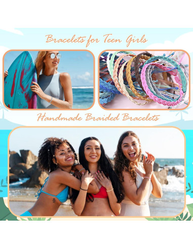 Pulseras de Cuerda Surferas para Mujeres - Ajustables y Impermeables