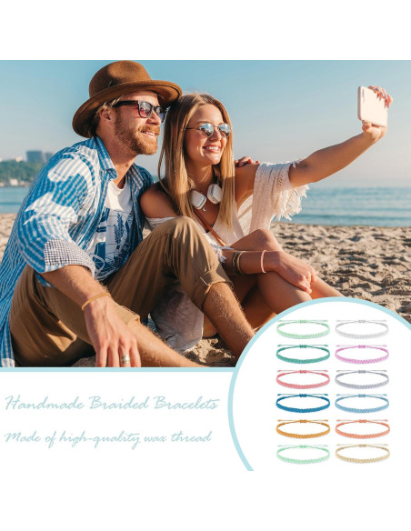 Pulseras de Cuerda Surferas para Mujeres - Ajustables y Impermeables