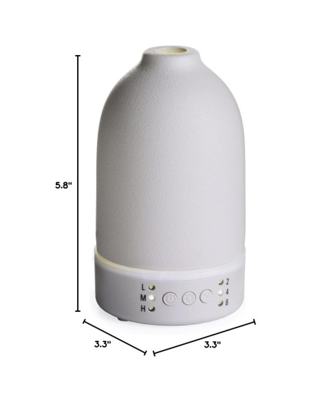 Difusor de Aceite Esencial Airome de Piedra 100ml LED Gris Difusor de Aceite Esencial Airome de Piedra 100ml LED Gris