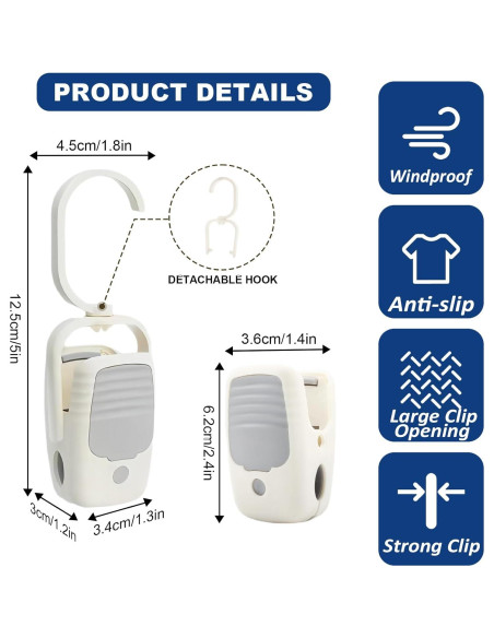VinBee Ganchos de Lavandería con Clips 9 Piezas Antideslizantes VinBee Ganchos de Lavandería con Clips 9 Piezas Antideslizantes