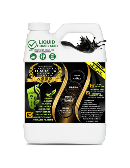 Concentrado Líquido de Ácido Húmico y Fúlvico 946 ml - Mejorador de Suelo Concentrado Líquido de Ácido Húmico y Fúlvico 946 ml - Mejorador de Suelo