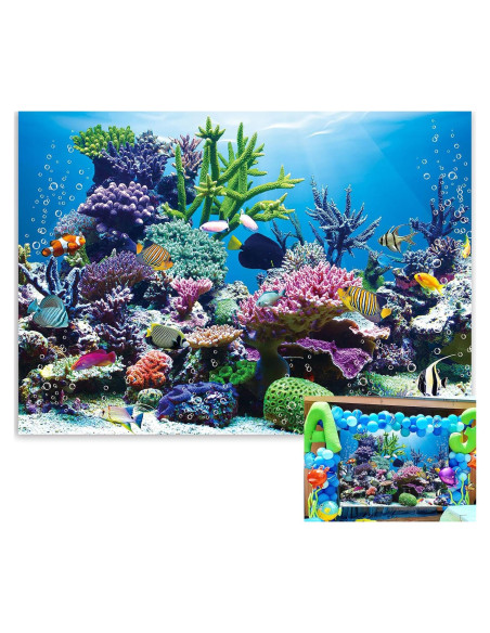Fondo de Foto Submarino BINQOO 2.1x1.5m Decoración Océano Fondo de Foto Submarino BINQOO 2.1x1.5m Decoración Océano