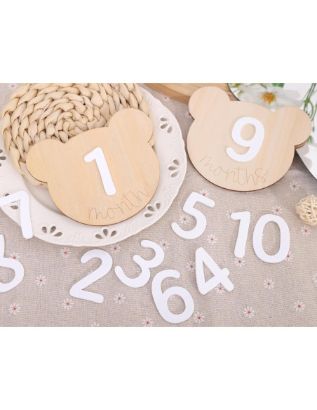 Tarjetas de Hitos Mensuales Osito de Madera 1-12 Meses Tarjetas de Hitos Mensuales Osito de Madera 1-12 Meses