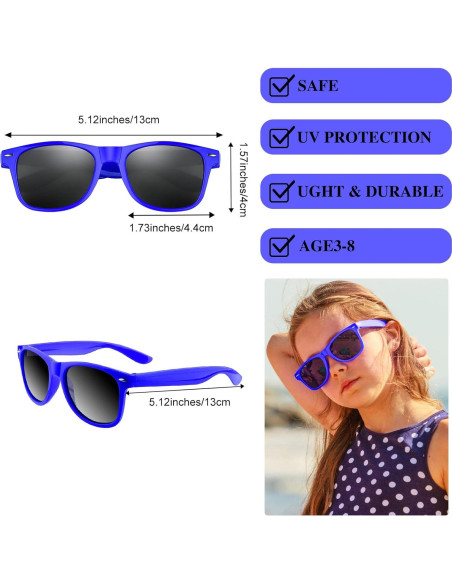 Gafas de Sol para Niños MIAHART 12 Piezas Azul UV400 Gafas de Sol para Niños MIAHART 12 Piezas Azul UV400