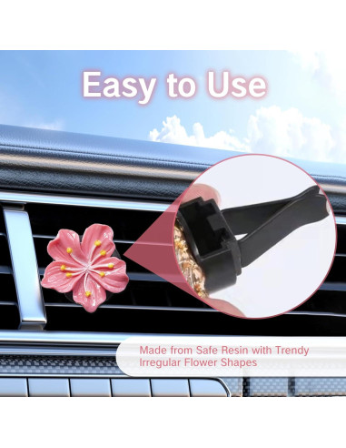 Clips Ambientador para Aire de Coche NIIIYTYB 6 Pcs Hibisco