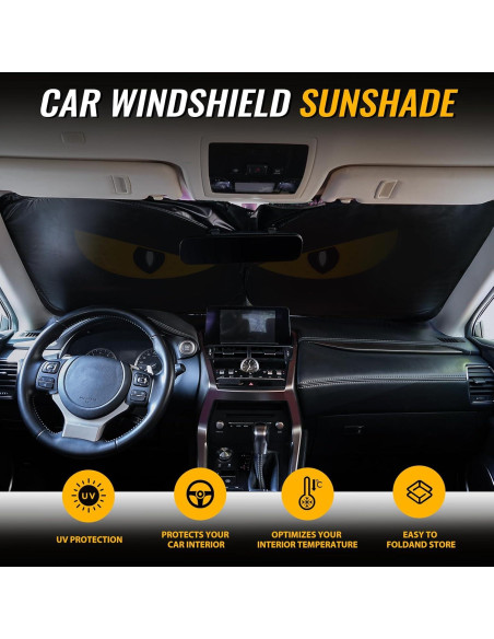 Protector Solar Parabrisas Coche LEVOTIYER Ajustable 64" x 32" Protector Solar Parabrisas Coche LEVOTIYER Ajustable 64" x 32"