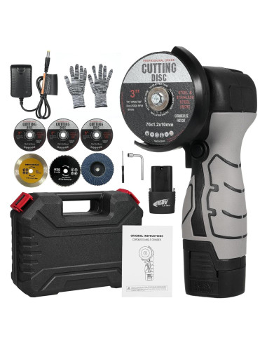 Amoladora Angular Inalámbrica Weytoll 16.8V 7000RPM con 2 Baterías