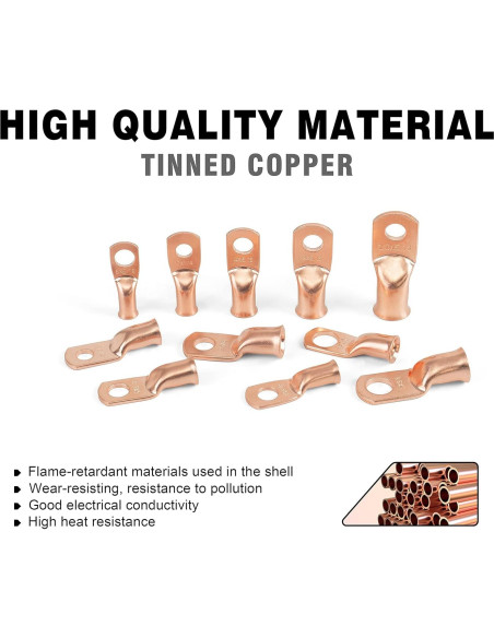10 Conectores de Terminales de Anillo Sanuke 1/0 AWG Cobre 10 Conectores de Terminales de Anillo Sanuke 1/0 AWG Cobre