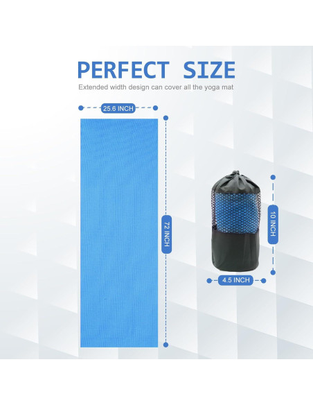Toalla de Yoga Eunzel Antideslizante 183x61cm Azul Microfibra Toalla de Yoga Eunzel Antideslizante 183x61cm Azul Microfibra