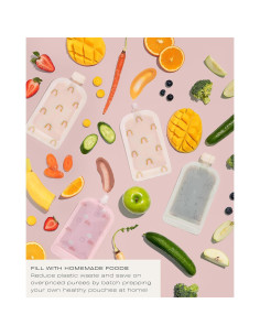 Bolsas Reutilizables para Comida Bebé Hippypotamus - 12 Unidades 2