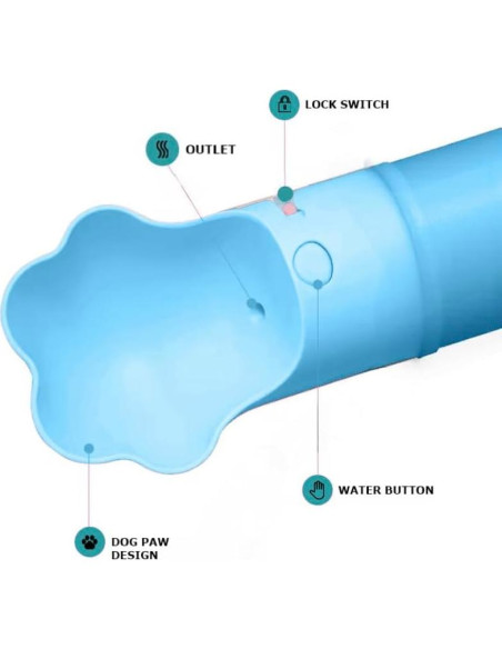 Botella de Agua para Perros Duna 510ml Acero Inoxidable Azul Botella de Agua para Perros Duna 510ml Acero Inoxidable Azul