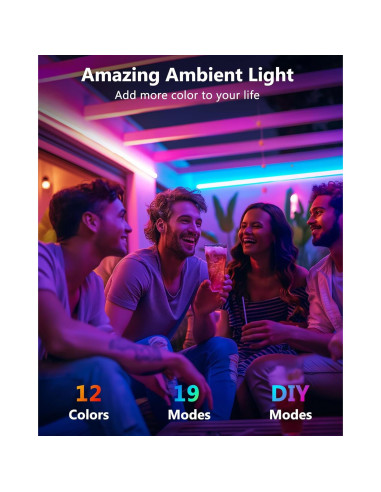 Tiras de LED RGB HitLights 121.92 cm Impermeables con Control Remoto