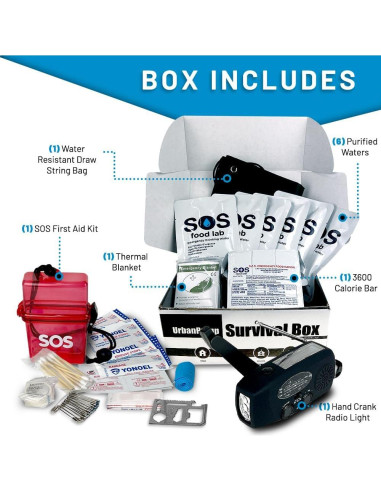 Caja de Supervivencia UrbanPrepp 72 Horas para 1 Persona