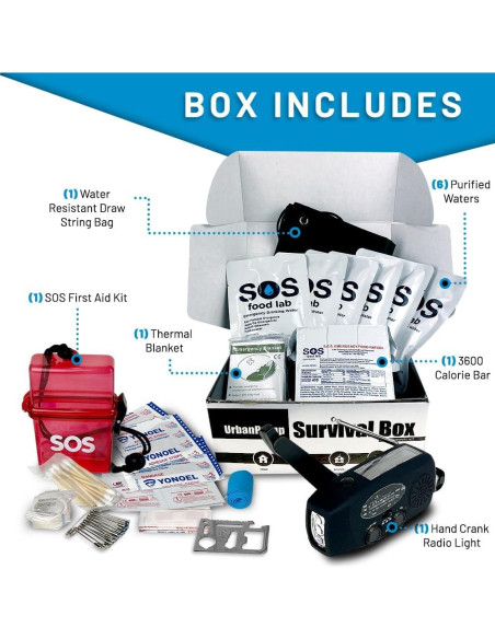 Caja de Supervivencia UrbanPrepp 72 Horas para 1 Persona Caja de Supervivencia UrbanPrepp 72 Horas para 1 Persona