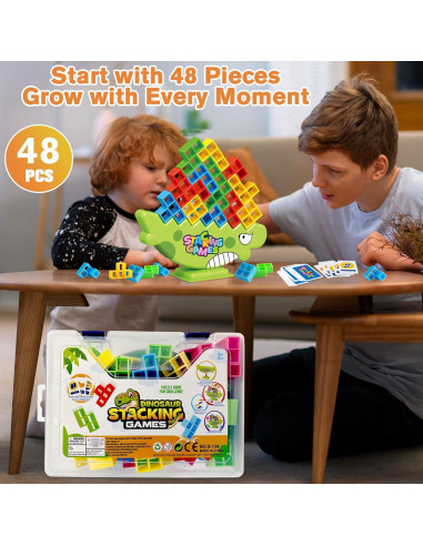 Bloques de Equilibrio Dinosaurio 48pcs Heyilong - Juguete Educativo