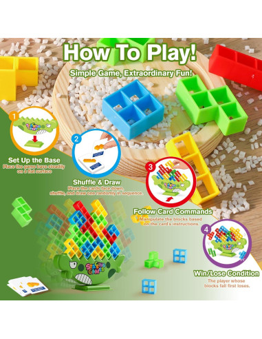 Bloques de Equilibrio Dinosaurio 48pcs Heyilong - Juguete Educativo