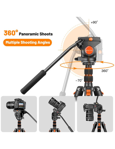 Trípode Profesional VICTIV 182.88 cm con Cabezal Fluido Trípode Profesional VICTIV 182.88 cm con Cabezal Fluido